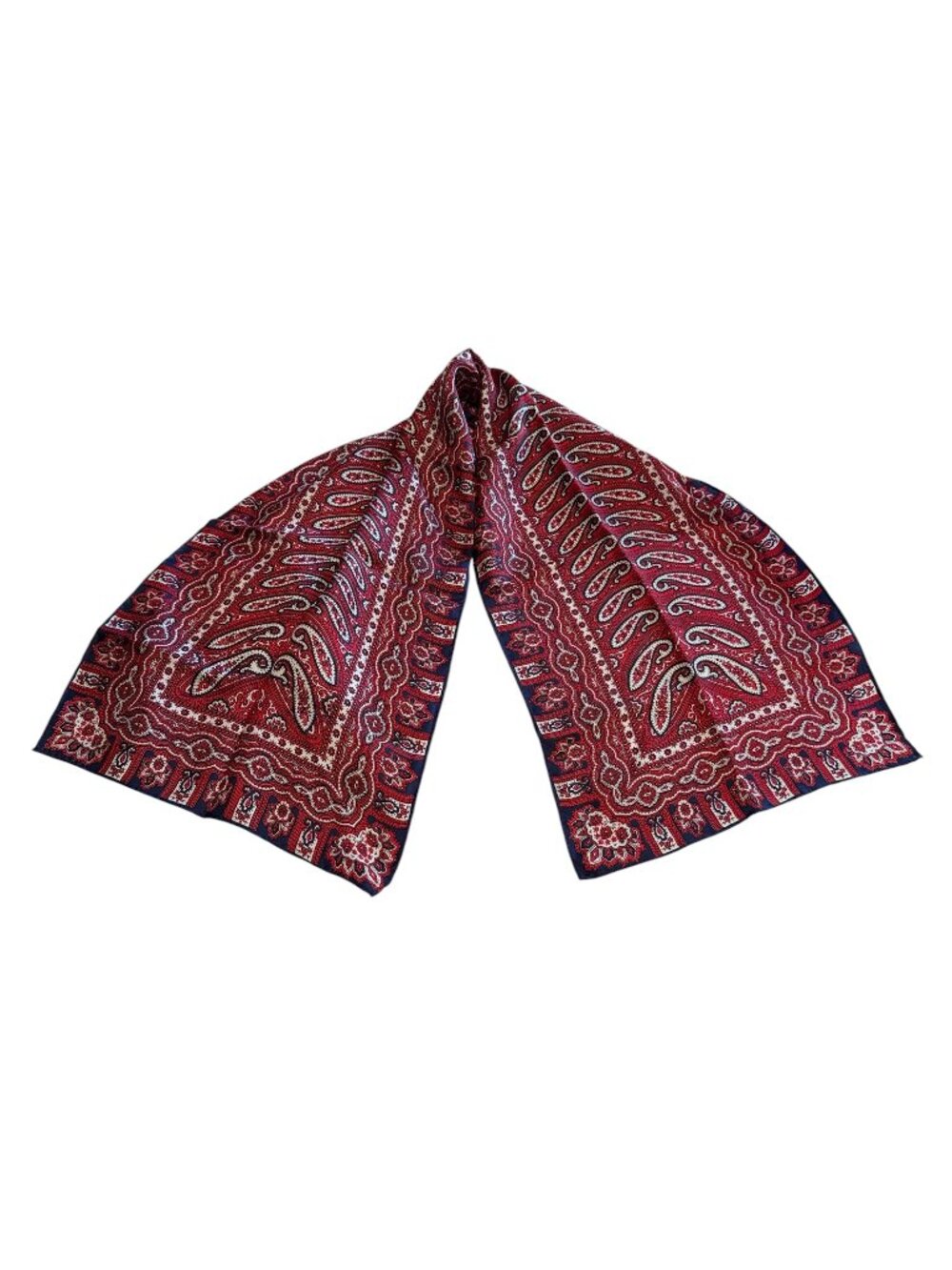 Sally Gee 100% Hand Rolled Silk Paisley Scarf